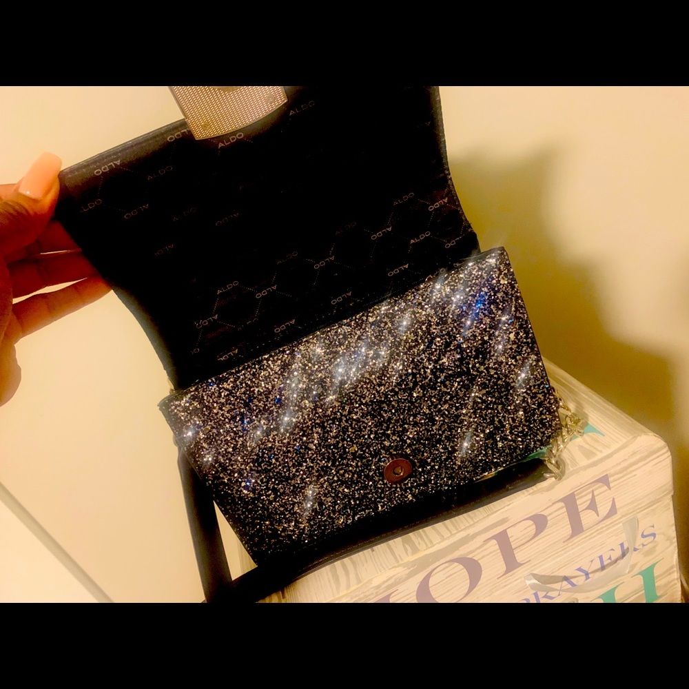 Aldo black and silver crossbody